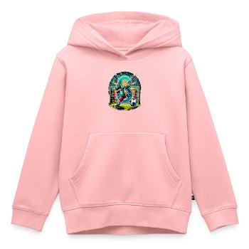 Idée d'anniversaire de football pour un garçon de 8 ans - Sweat Premium à capuche enfant bio - rose - Devant - AI Model Kid Female (0cm)