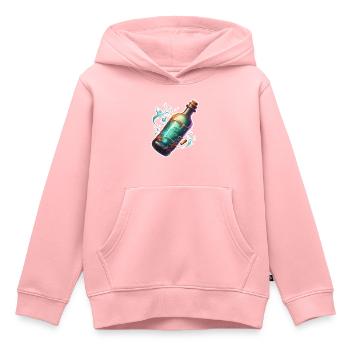Bouteille magique / Bouchon de liège / eau / bande dessinée - Sweat Premium à capuche enfant bio - rose - Devant - AI Model Kid Female (0cm)