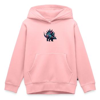 Galaktischer Stegosaurus: Konstellation der Dinosauriersterne - Kinder Premium Organic Hoodie - Rosa - Vorne - AI Model Kid Female (0cm)