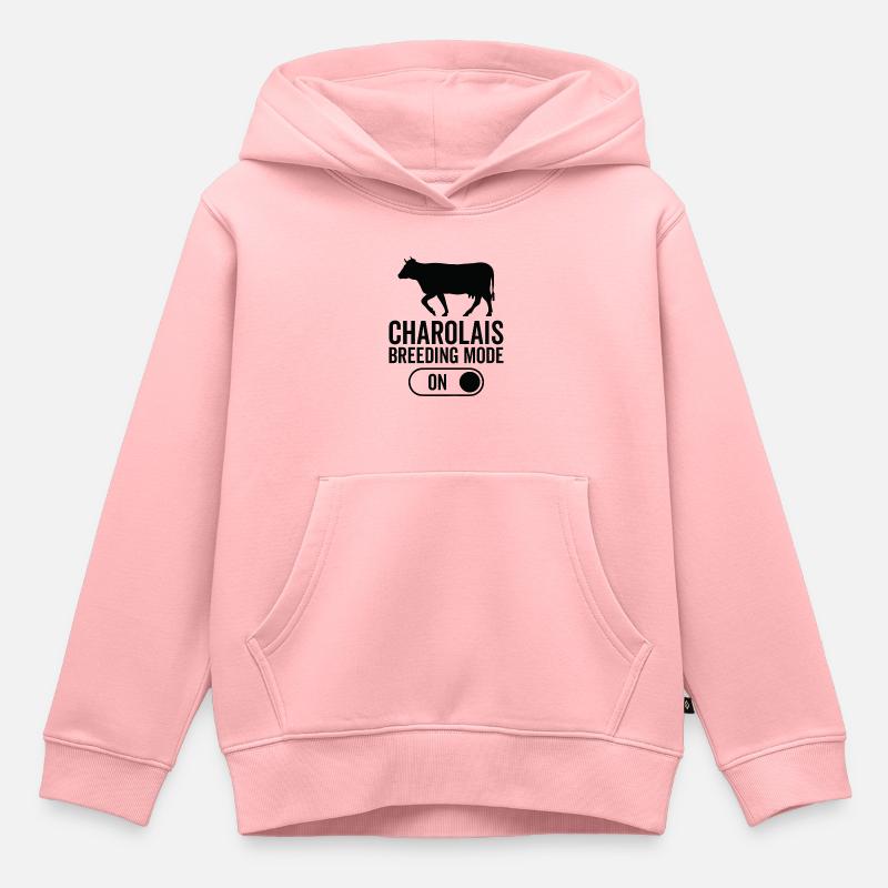 Mode d’élevage de vaches activé - Charolais - Sweat Premium à capuche enfant bio - rose
