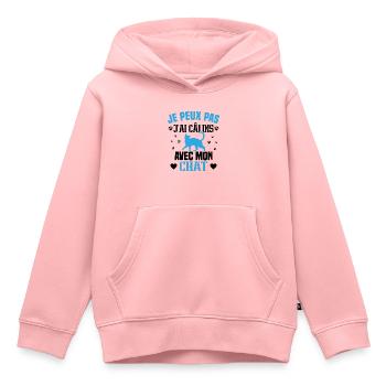 Ich kann nicht mit meinem Katzengeschenk kuscheln - Kinder Premium Organic Hoodie - Rosa - Vorne - AI Model Kid Female (0cm)