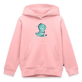 Mignon et lunatique heureux petit dinosaure copain - Sweat Premium à capuche enfant bio - rose - Devant - AI Model Kid Female (0cm)
