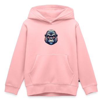 Visage de gorille - Sweat Premium à capuche enfant bio - rose - Devant - AI Model Kid Female (0cm)