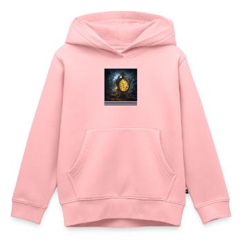 Horloge de minuit & fantômes Vintage gothique Tee - Sweat Premium à capuche enfant bio - rose - Devant - AI Model Kid Female (0cm)