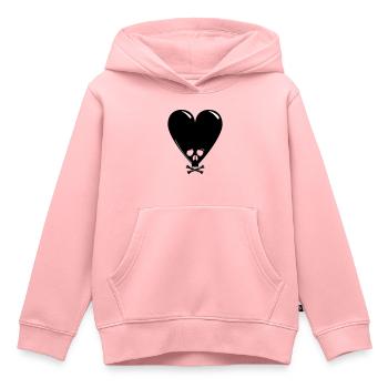 Noir Saint-Valentin - Sweat Premium à capuche enfant bio - rose - Devant - AI Model Kid Female (0cm)
