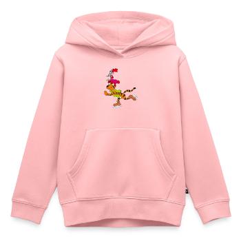Patiner avec le tigre - Sweat Premium à capuche enfant bio - rose - Devant - AI Model Kid Female (0cm)