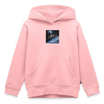 Retro Style Plakat Raumfahrt „Leave Earth“ - Kinder Premium Organic Hoodie - Rosa - Vorne - AI Model Kid Female (0cm)