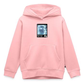 Élément du tableau périodique Magnésium (mg) 012 - Sweat Premium à capuche enfant bio - rose - Devant - AI Model Kid Female (0cm)