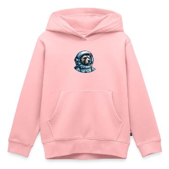 Nachdenkliches Bär im Weltraum - Kinder Premium Organic Hoodie - Rosa - Vorne - AI Model Kid Female (0cm)