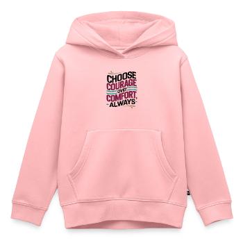Mut statt Bequemlichkeit: Inspirierende digitale Kunst - Kinder Premium Organic Hoodie - Rosa - Vorne - AI Model Kid Female (0cm)