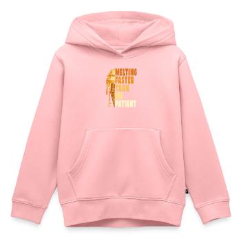 Fondre plus vite que ma patience - Sweat Premium à capuche enfant bio - rose - Devant - AI Model Kid Female (0cm)