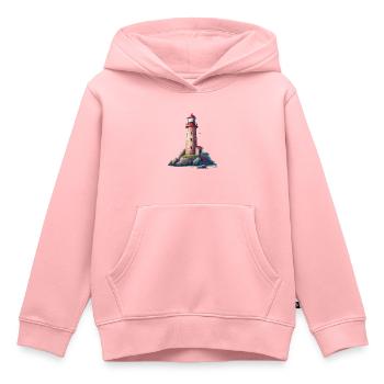 Leuchtturm An Der Felsigen Küste - Kinder Premium Organic Hoodie - Rosa - Vorne - AI Model Kid Female (0cm)