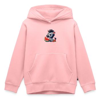Zebra Mit Wassermelone Fruchtig Lustig - Kinder Premium Organic Hoodie - Rosa - Vorne - AI Model Kid Female (0cm)