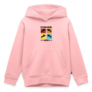 Best Show Jumping Mom - Kinder Premium Organic Hoodie - Rosa - Vorne - AI Model Kid Female (0cm)