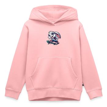 Weißes Kaninchen Skateboard Skateboarder lustiger - Kinder Premium Organic Hoodie - Rosa - Vorne - AI Model Kid Female (0cm)