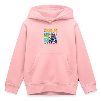 13e anniversaire de motocross - Sweat Premium à capuche enfant bio - rose - Devant - AI Model Kid Female (0cm)