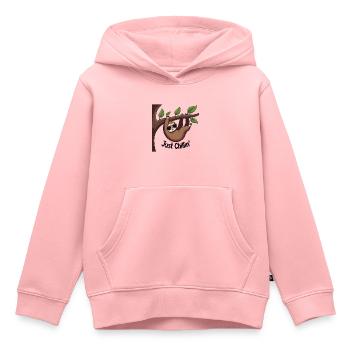 LUSTIGER SLOTH - Kinder Premium Organic Hoodie - Rosa - Vorne - AI Model Kid Female (0cm)