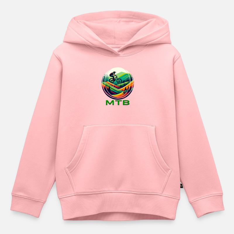 Vélo VTT - Sweat Premium à capuche enfant bio - rose