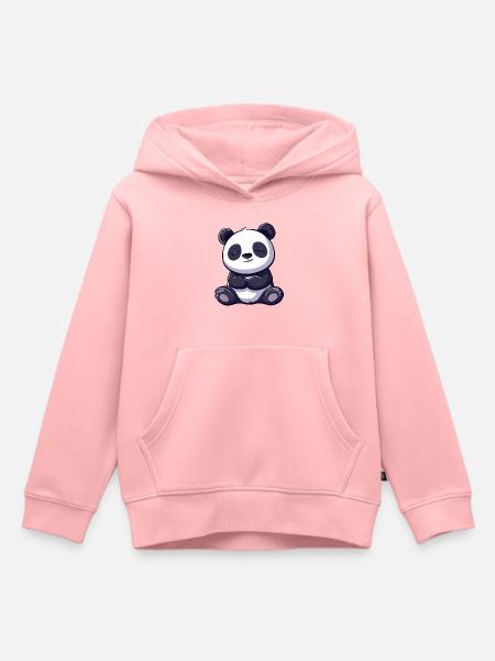 Niedliche Panda Cartoon Illustration - Kinder Premium Organic Hoodie - Rosa