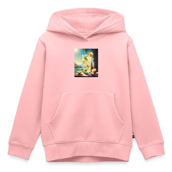 Jus de citron doux - Sweat Premium à capuche enfant bio - rose - Devant - AI Model Kid Female (0cm)
