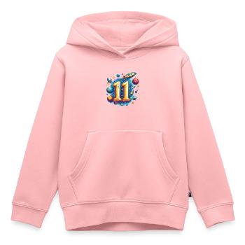 Espace 11e anniversaire - Sweat Premium à capuche enfant bio - rose - Devant - AI Model Kid Female (0cm)