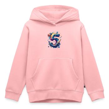 Espace 5e anniversaire - Sweat Premium à capuche enfant bio - rose - Devant - AI Model Kid Female (0cm)