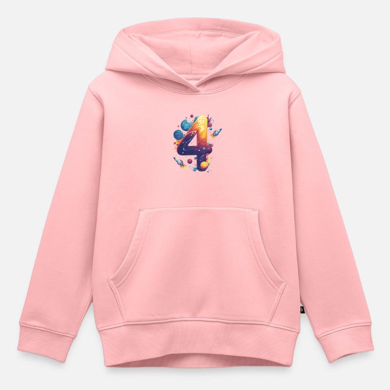 Espace 4e anniversaire - Sweat Premium à capuche enfant bio - rose