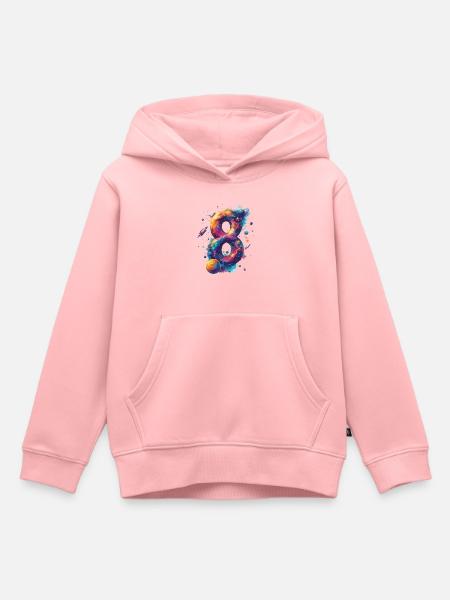 8th Birthday Space - Kids Premium Organic Hoodie - rose