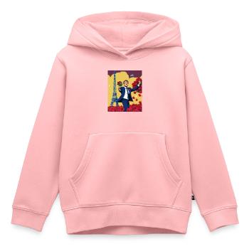 Macron, Humor T-Shirt, Männergeschenk, Frauen, Blume - Kinder Premium Organic Hoodie - Rosa - Vorne - AI Model Kid Female (0cm)