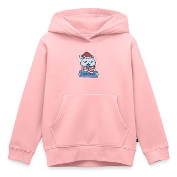 I Tried to be Nice Xmas Cat - Kids Premium Organic Hoodie - rose - Front - AI Model Kid Female (0cm)