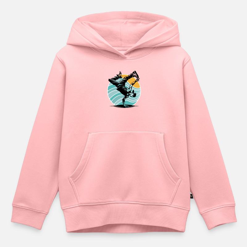 Breakdance - Sweat Premium à capuche enfant bio - rose