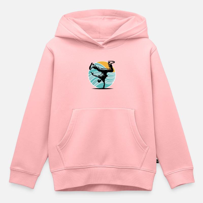 Breakdance - Sweat Premium à capuche enfant bio - rose