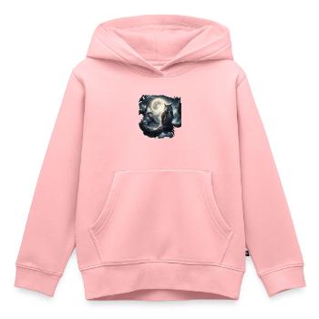 OWL AT NIGHT - Kids Premium Organic Hoodie - rose - Front - AI Model Kid Female (0cm)