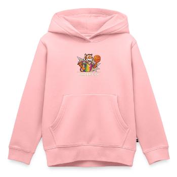 BASKET-BALL - Sweat Premium à capuche enfant bio - rose - Devant - AI Model Kid Female (0cm)