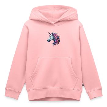 Einhorn Portrait - Kinder Premium Organic Hoodie - Rosa - Vorne - AI Model Kid Female (0cm)
