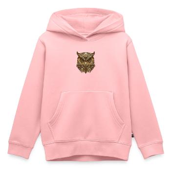 Eule Porträt - Kinder Premium Organic Hoodie - Rosa - Vorne - AI Model Kid Female (0cm)
