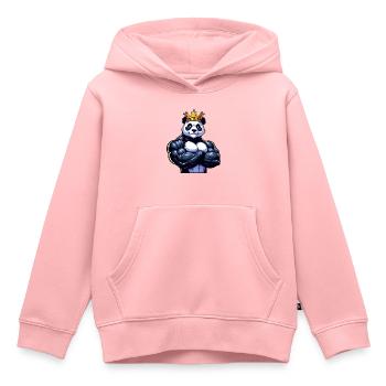 Muscular Panda King Fitness Training - Kids Premium Organic Hoodie - rose - Front - AI Model Kid Female (0cm)