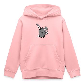 Hase Mittelfinger Zeigen Böse Frech Beleidigend - Kinder Premium Organic Hoodie - Rosa - Vorne - AI Model Kid Female (0cm)