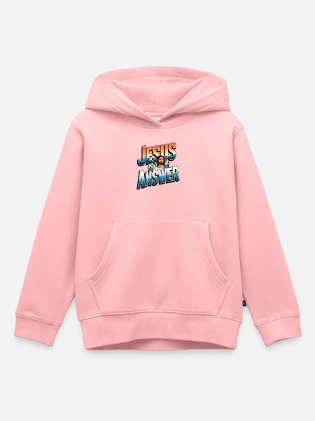 Jésus est la réponse - Jesus ist die Antwort - Sweat Premium à capuche enfant bio - rose