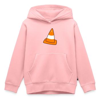 cône de signalisation avec visage - Sweat Premium à capuche enfant bio - rose - Devant - AI Model Kid Female (0cm)