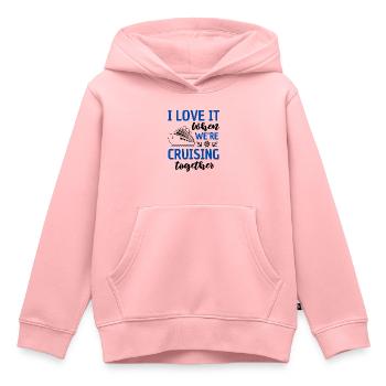 Kreuzfahrt Pärchen Spruch Schifffahrt - Kinder Premium Organic Hoodie - Rosa - Vorne - AI Model Kid Female (0cm)