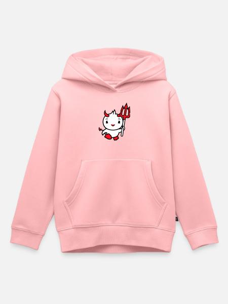 oiseau diable cornes satan trident enfer mal cool - Sweat Premium à capuche enfant bio - rose