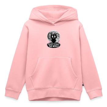 Prêt à conquérir le monde – Souris au clair de lune - Sweat Premium à capuche enfant bio - rose - Devant - AI Model Kid Female (0cm)