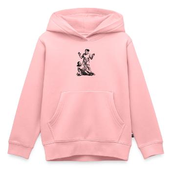 Foul beim Fußball! Frauenfußball mit Körpereinsatz - Kinder Premium Organic Hoodie - Rosa - Vorne - AI Model Kid Female (0cm)