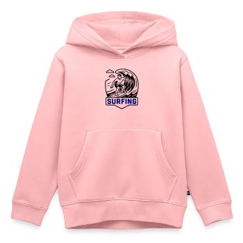Surfeur symbole surfeur - Sweat Premium à capuche enfant bio - rose - Devant - AI Model Kid Female (0cm)