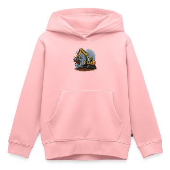 Excavator Design – Construction Site Fan for Kids - Kids Premium Organic Hoodie - rose - Front - AI Model Kid Female (0cm)