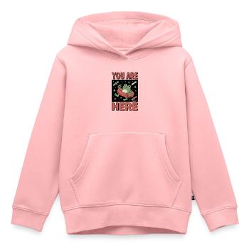 Frosch im All mit Schwimmring und Becher - Kinder Premium Organic Hoodie - Rosa - Vorne - AI Model Kid Female (0cm)