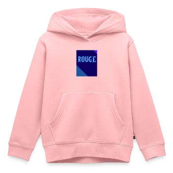 ROUGE Tableau Rectangle Triangles - Sweat Premium à capuche enfant bio - rose - Devant - AI Model Kid Female (0cm)
