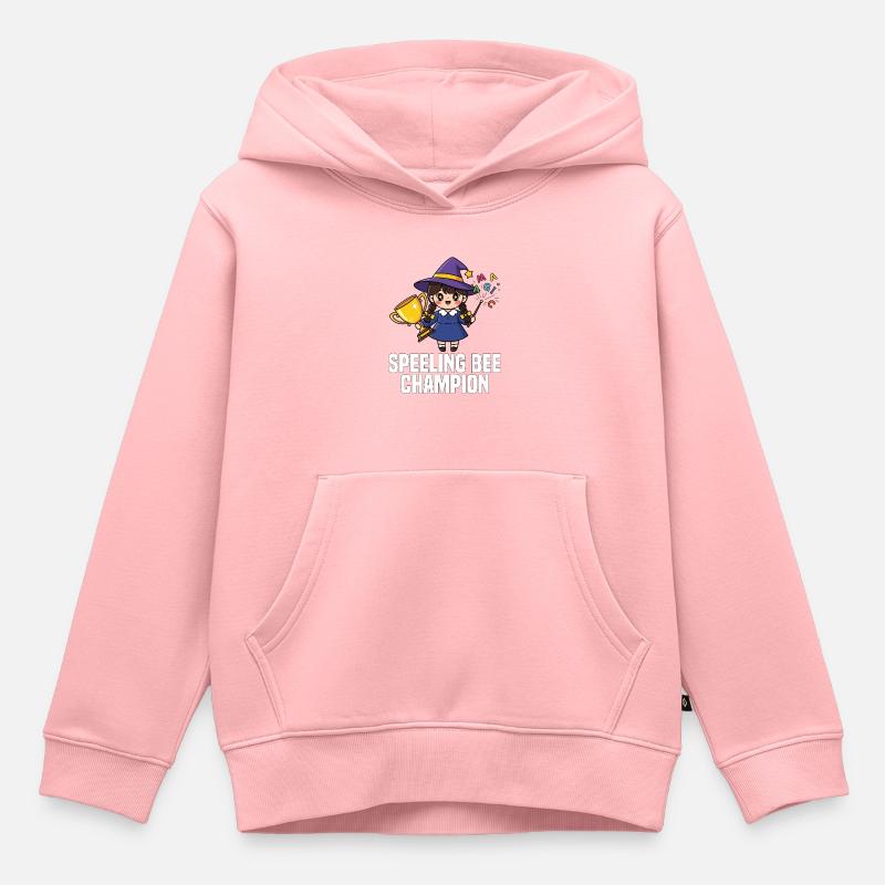SPEELING BEE CHAMPION - SORCIÈRE HALLOWEEN - Sweat Premium à capuche enfant bio - rose