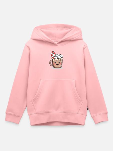 Kuschelig Kakaobecher mit Marshmallows - Kinder Premium Organic Hoodie - Rosa